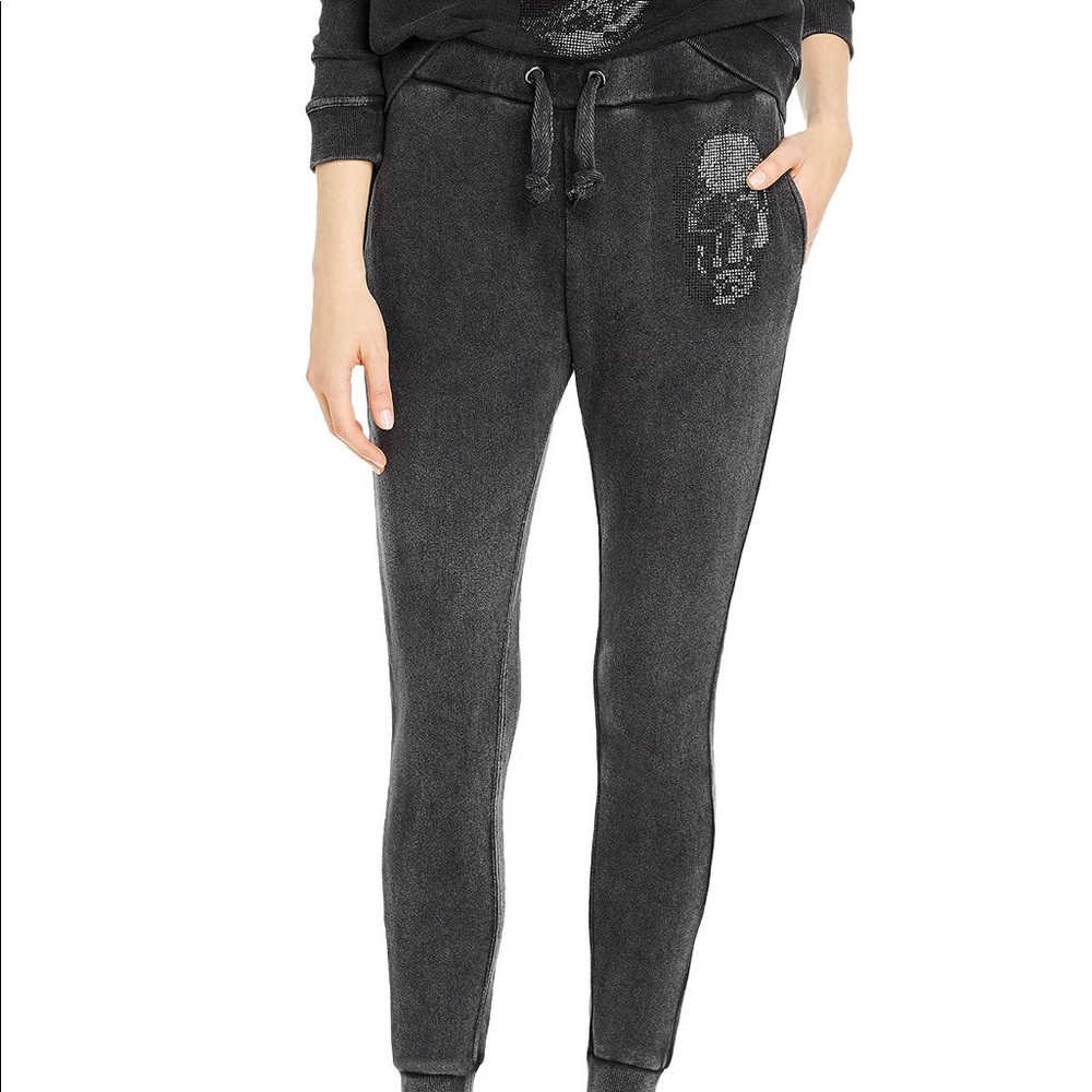 Vintage Havana Rhinestone Skull Joggers